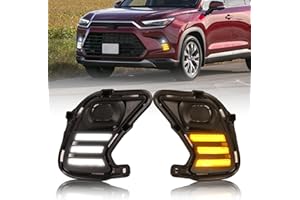 BRETREWRI Vehicle Led Turn Signal Fog Lights Daytime running Lights Fit For 2024 2025 2026 Toyota Grand Highlander LE XLE SE Limited fog Lights assmbly (2024+Grand-Highlander-Drl)