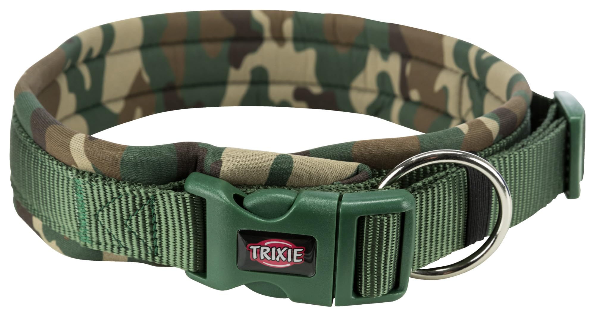 Trixie Premium Collar Size L - XL: Neck Circumference 56-62 cm/25 mm in Camouflage - Fully Adjustable Dog Collar for Large to Very Large Dogs, Neoprene Padded, 1988623