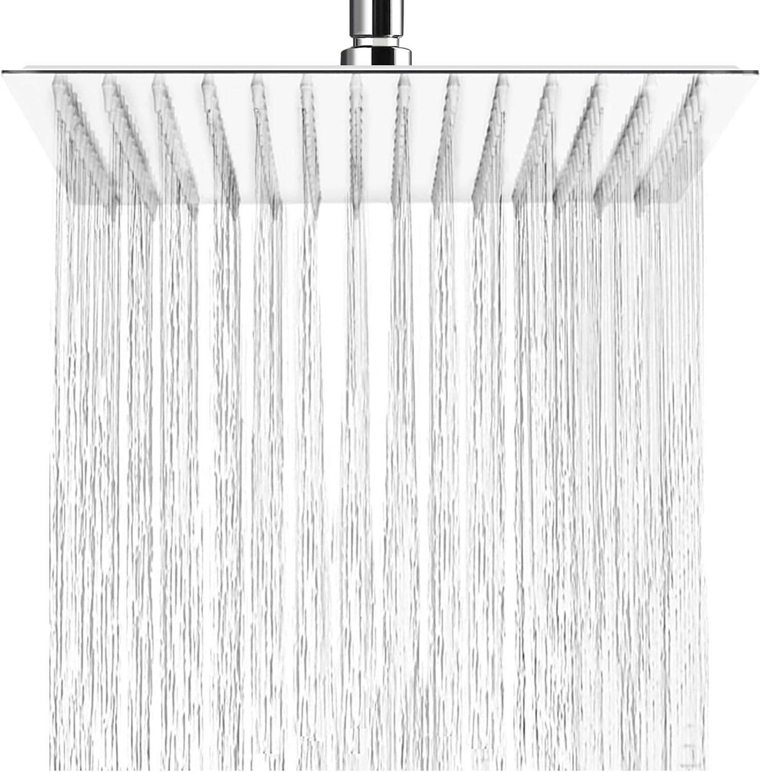 HAUSPROFI Rain Shower Head 12 inch Large Top Spray Square Showerhead 304 Stainless Steel Ultra Thin Powerful High-Pressure Bathroom Shower Head Easy Installation Lush Shower Experience