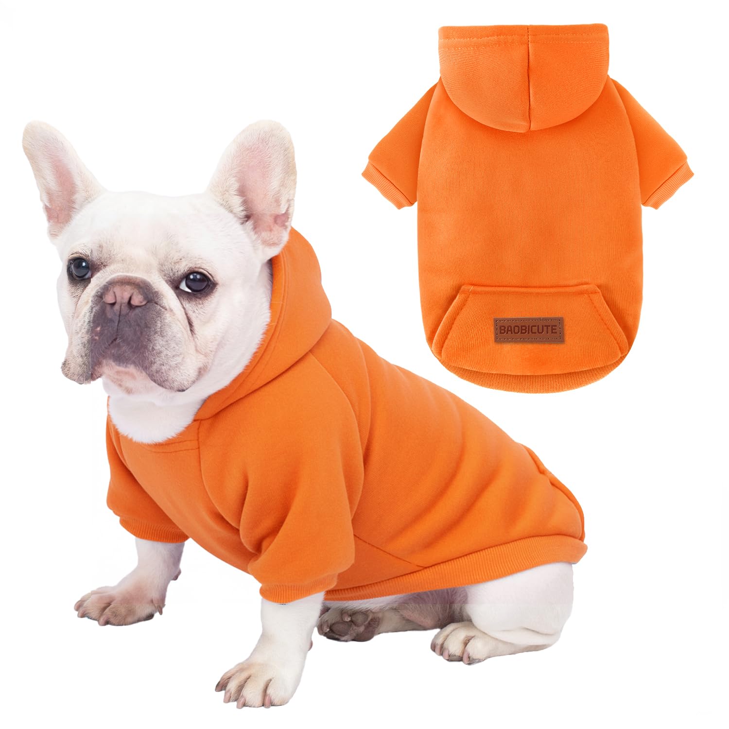 Photo 1 of 1 Pack Dog Hoodie Warm Hood Dog Sweater Cold Weather Small Dogs Sweatshirt Comfort Pet Clothes for Small Medium Dogs with Pockets Cats Chihuahua Clothes for Male Female Girl Boy Sporty Daily Wear
