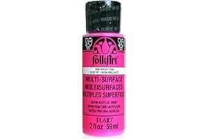 FolkArt Multi-Surface Acrylic Paint in Assorted Colors (2 oz), 2896, Bright Pink