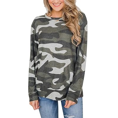YIBOCK Women's Camo Sweatshirt Loose Fit Casual Burkina Faso Ubuy