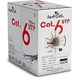 fast Cat. Cat6 Ethernet Cable 1000ft - 23 AWG, CMR, Insulated Solid Bare Copper Wire Cat 6 Cable with Noise Reducing Cross Se