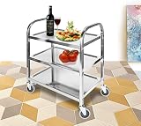 Nisorpa 3 Tier Stainless Steel Catering Trolley 750x400x835MM with Locking view 8