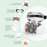 ANUNU Chemical Respirator Mask w/ Filters & Goggles for Paint Epoxy Resin view 2