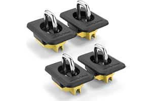 Bull Ring Classic Raised Fit Retractable Truck Bed Tie Down Anchors fits Ford F150 1998-2014, Super Duty 1998-2016, Chevy Silverado/GMC Sierra 1999-2013, Dodge RAM 1995-2017 (4 Pack)