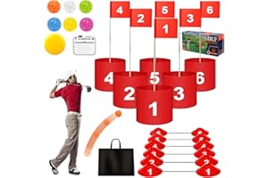 FINCOME Golf Yard Bucket Games 6 Holes Golf Practice Game with Flag, Golf Chipping Game for Kids and Adults Outdoor Indoor Portable Backyard Golf Game for Park, Beach, Backyard, Lawn