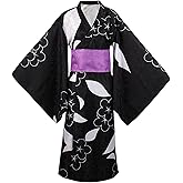 Cosplay.fm Women Dress Up Cosplay Costume Kimono Dress Outfit Yukata with Obi
