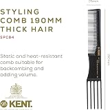 Kent SPC84 5-Prong Styling Fork Comb for Volume, Backcombing Thick Hair view 2