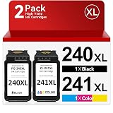 PG-240 XL/CL-241 XL Ink Cartridges Compatible for Canon 240XL 241XL Combo Pack for Canon PIXMA MG3620 MG3600 MG3520 TS5120 MG2120 MX472 MX452 MX512 MX532 Printer (1 Black,1 Color)