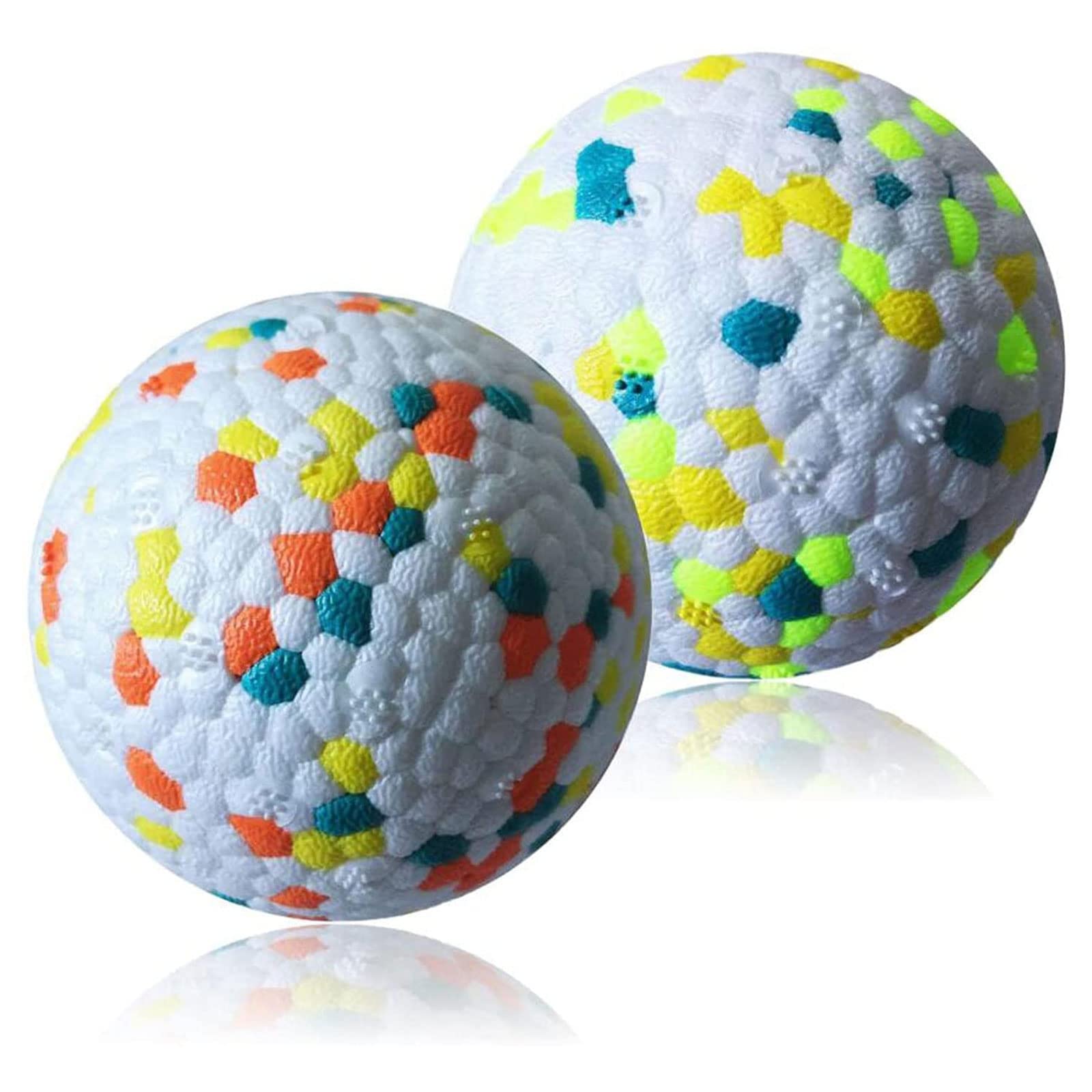 CAISHOW 2Pack Dog Ball Toys Indestructible Dog Ball Float On Water Fetch Bouncy Durable Solid Rubber Ball For Puppy Small And Medium Dogs Playing Toys (2Pcs-2.95'')