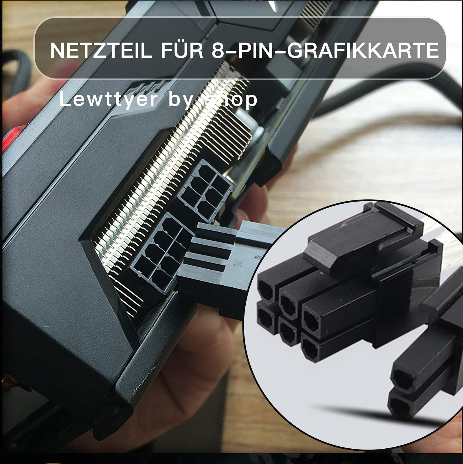 Lewttyer 20cm GPU Grafikkarten Y-Kabel 8Pin Auf 2X 8Pin 18Awg Grafikkarte Stromkabel Pcie Splitter 8 * (2+6) Pin Adapter Stecker Pci Express Kabel 6