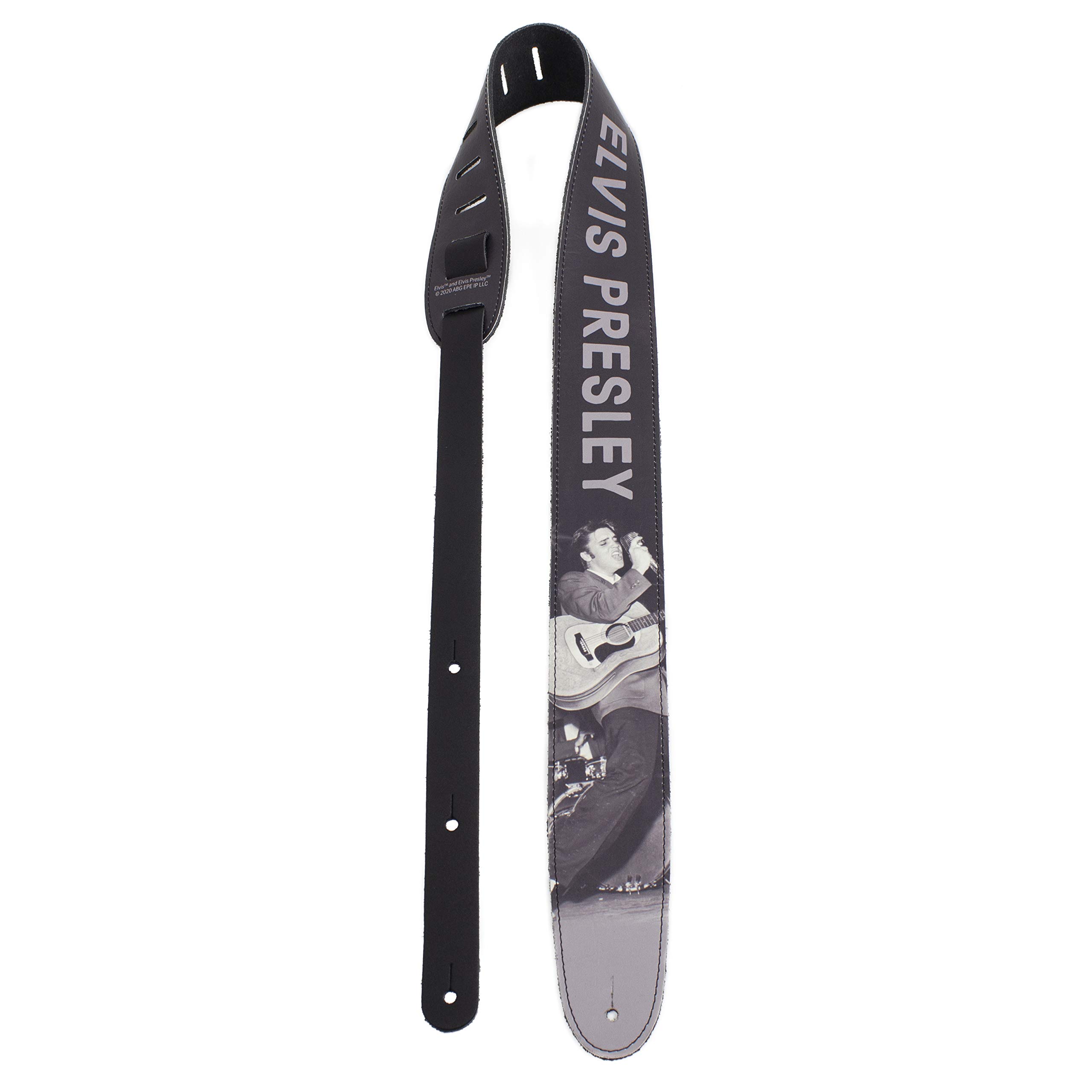 Perri's Leathers P25EPV-8196 Elvis, Leather Guitar Strap with High Resolution Imaging
