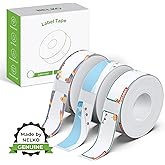 NELKO Genuine P21 Label Maker Tape, Adapted Label Print Paper, 14x40mm (0.55inx1.57in), Standard Laminated Labeling Replacement, Multipurpose of P21, 180 Tapes/Roll, 3-Roll, Birthday Theme