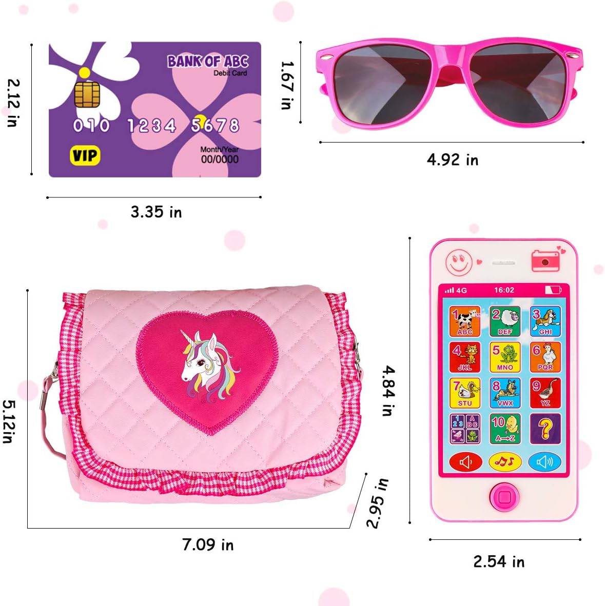 Meland Kids Makeup Kit - Girl Pretend Play Makeup & My First Purse Toy for Toddler Gifts with Pink Princess Purse, Smartphone, Sunglasses, Credit Card, Lipstick,Brush,Lights Up & Make Real Life Sounds: Electronics