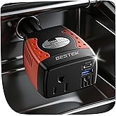 BESTEK 150W Car Power Inverter 12V to 110V AC Outlet PD 30W QC 18W USB | Voltage Converter/Car Charger/Power Adapter/Dual Charging Ports/Safety Protection/Road Trip/Camping