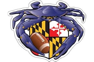 CITIZEN PRIDE Raven Crab Football Maryland Crest 5x4 inches Sticker Decal die Cut Vinyl - Made in USA