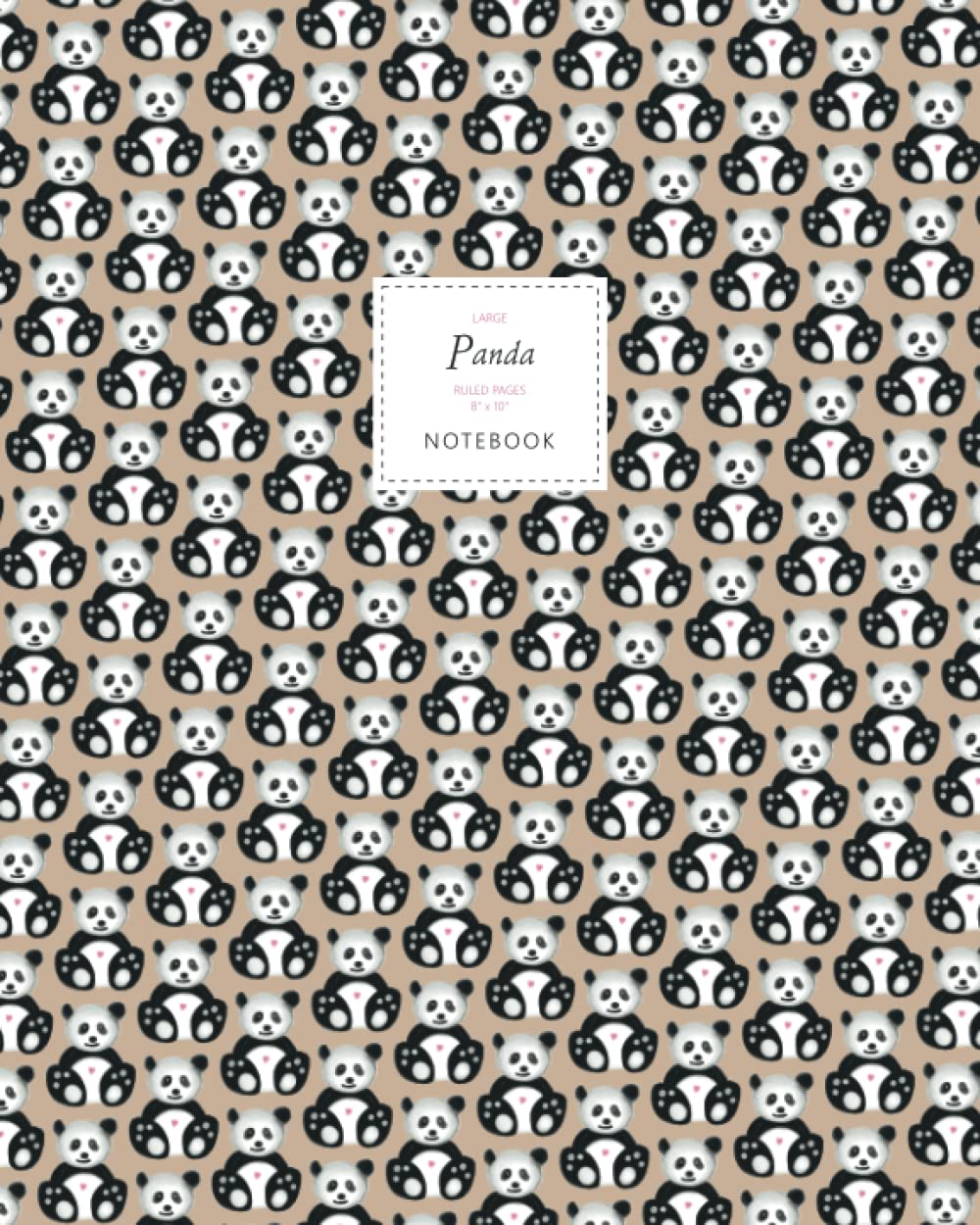 Panda Notebook - Ruled Pages - 8x10 - Premium: (Brown Edition) Fun notebook 192 ruled/lined pages (8x10 inches / 20.3x25.4 cm / Large Jotter)