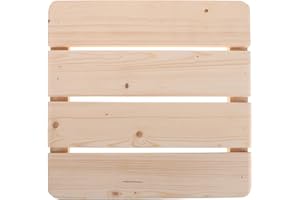Hohopeti Wooden Shower Platform 30x30cm Non-Slip Waterproof Solid Wood Bath Mat for Sauna Bathroom Floor Spa