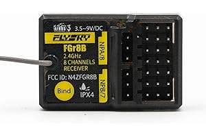 GoolRC Flysky FGR8B Receiver, 2.4GHz 8CH Remote Control Receiver PWM/PPM/i-Bus Output Compatible with AFHDS 3 Transmitters and RF Modules PL18/ NB4 /NB4 Lite/ FRM302 for RC Car RC Boat