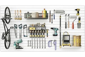 BBTEQEKN 4x8 FT Slatwall Panel Wall Storage Systems, Heavy Duty Wall Mounted PVC Wall Rack, Slat Wall Paneling Garage Wall Or