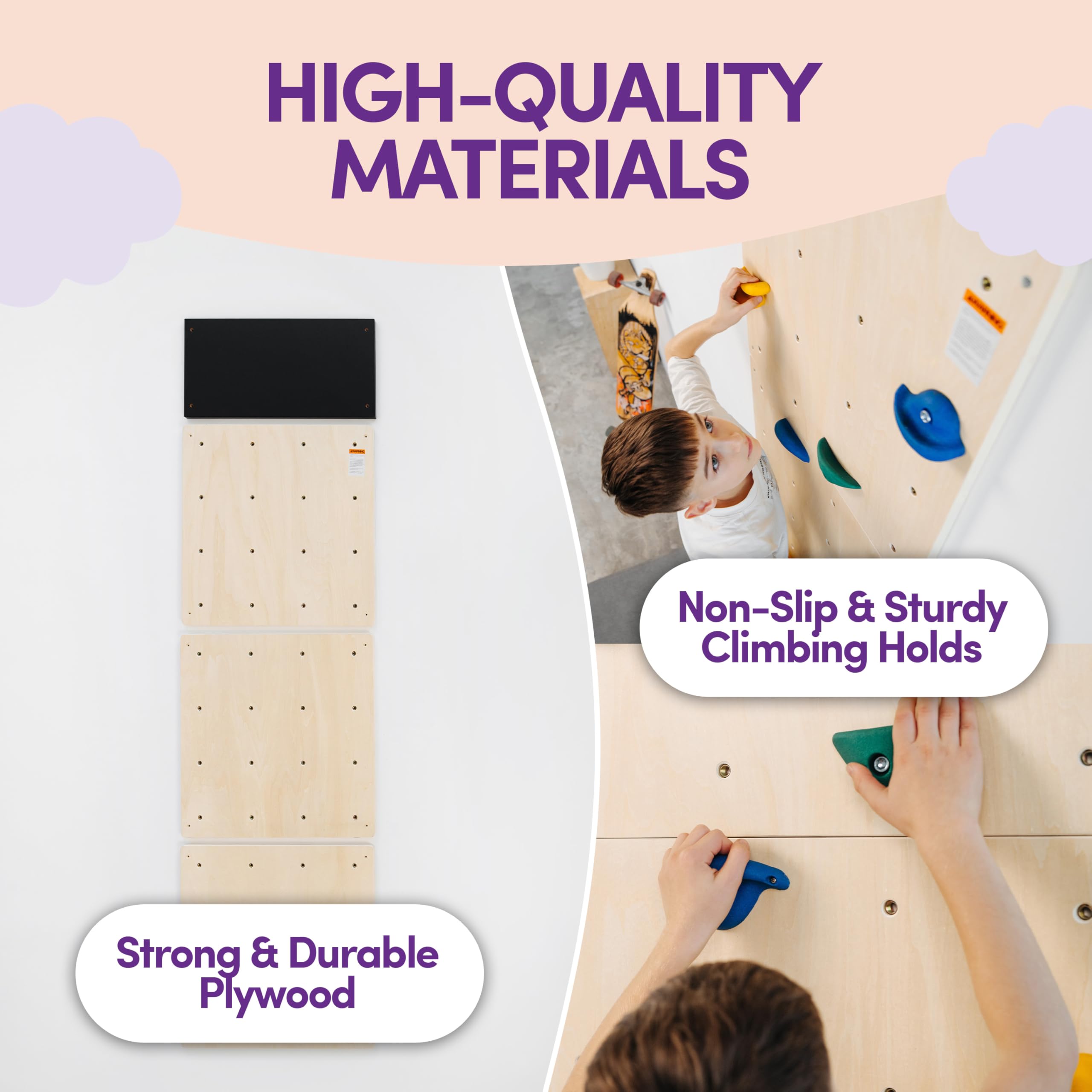 ComfyBumpy Rock Climbing Wall for Kids | Indoor Playground and Play Gym Set - Kids Climbing Toys Indoor Playset for Girls and Boys Playroom