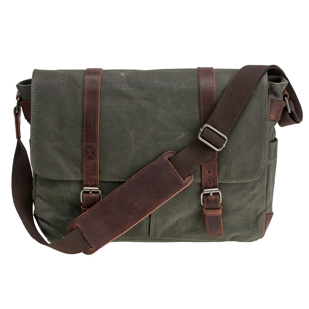 Waterproof Waxed Canvas 15 Macbook Pro 14 Laptop Messenger Bag Men Business Vintage Shoulder Bag Briefcase Electronics Bags Cases Sleeves Migalio Com