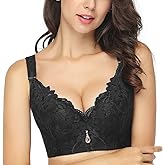 FallSweet Plus Size Lace Bra C Cup Wide Back Push Up Brassiere for Women
