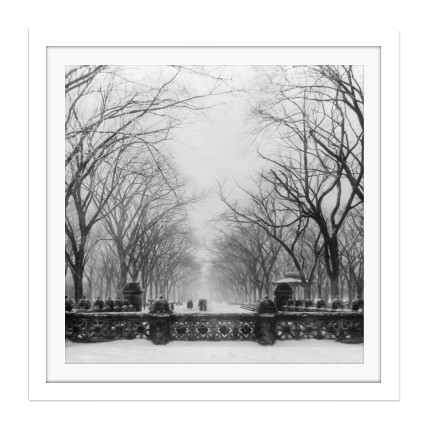 Artery8 New York City Central Park Vintage Photo Square Wooden Framed Wall Art Print Picture 16X16 Inch