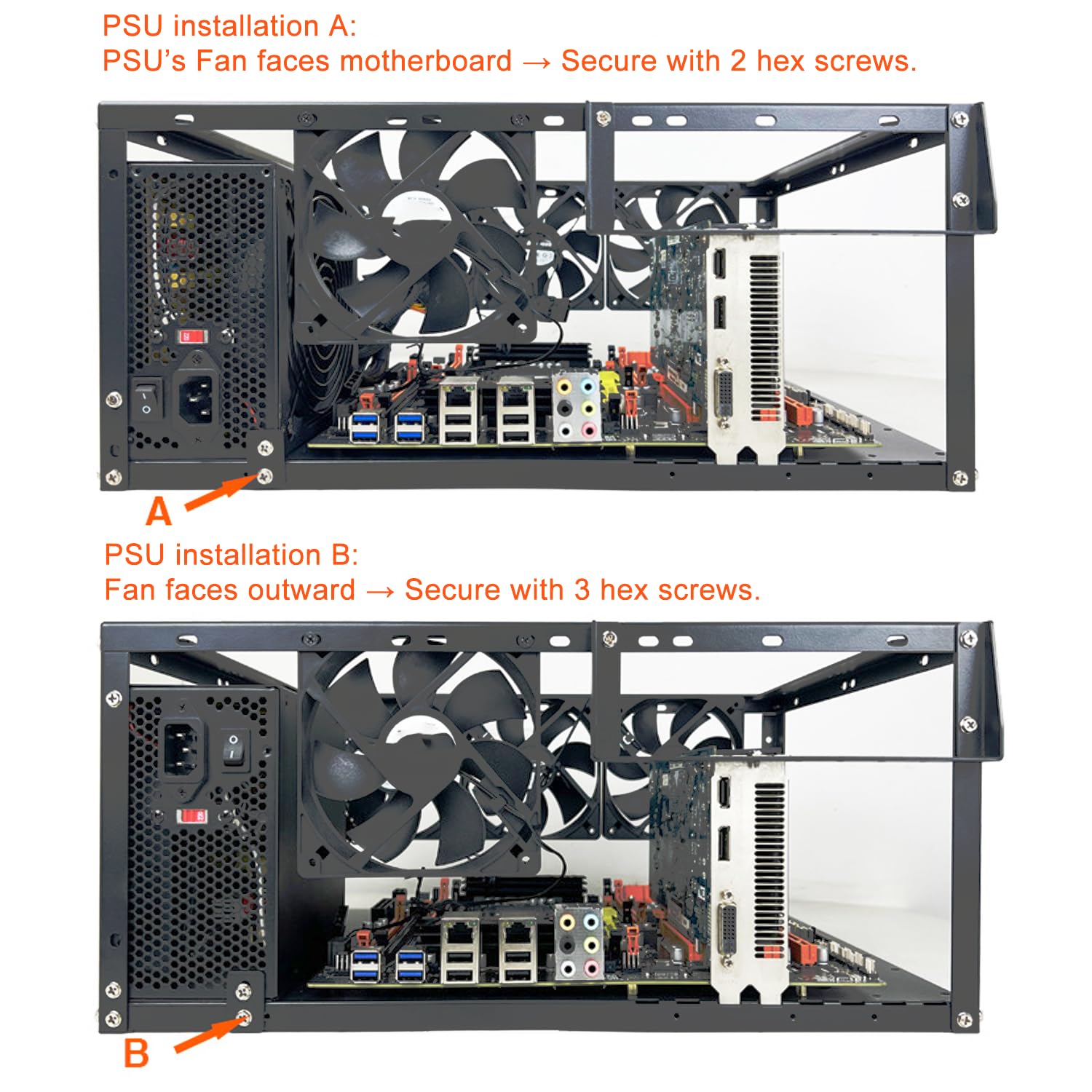 PC Test Bench,Open Air PC Case,Open Frame Computer Chassis, DIY Stackable Techbench Server Rack Mount PC Case for ATX MATX ETAX X79 X99 X10DRL-I X12DPI-N6 Micro ATX Motherboards