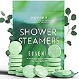 Eucalyptus Shower Steamers for Stress Relief-Aromatherapy Shower Bombs with Mint Natural Essential Oils for Women & Men,Cold and Flu Relief,Stress Relief Shower Tablets with Tray for Relaxation,18pcs