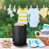 Vicloon Peg Bag Black Large Clothespin Bag with Draw Cord and Hook view 8
