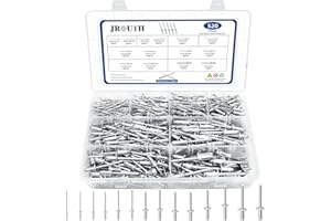 520PCS Pop Rivets Assortment Kit, JROUTH 14 Common Sizes Aluminum Rivets-3/32" 1/8" 5/32" 3/16" 1/4", Assortment Blind Rivets Widely Used in Construction, Automobile, Ship, Machine, Furniture etc.