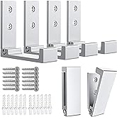 OHIYO 6Pcs Foldable Hooks for Hanging Coat & Bags & Hat & Key Wall Mounted Heavy Duty Aluminum Alloy Folding Coat Hooks with 12pcs Screws for Headphones Holder or Wall Hanger Hook(Matte Silver)