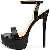 MERUMOTE Women's Platform Heels Sky High Heel Sandals Party Bridal Evening Shoes