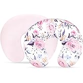 Nursing Pillow Cover 1 Pack, Minky Removable Nursing Pillowcase for Breastfeeding Pillows, Reversible Feeding Slipcover for Baby Boys/Girls, Super Soft Comfortable (Stylish Floral)