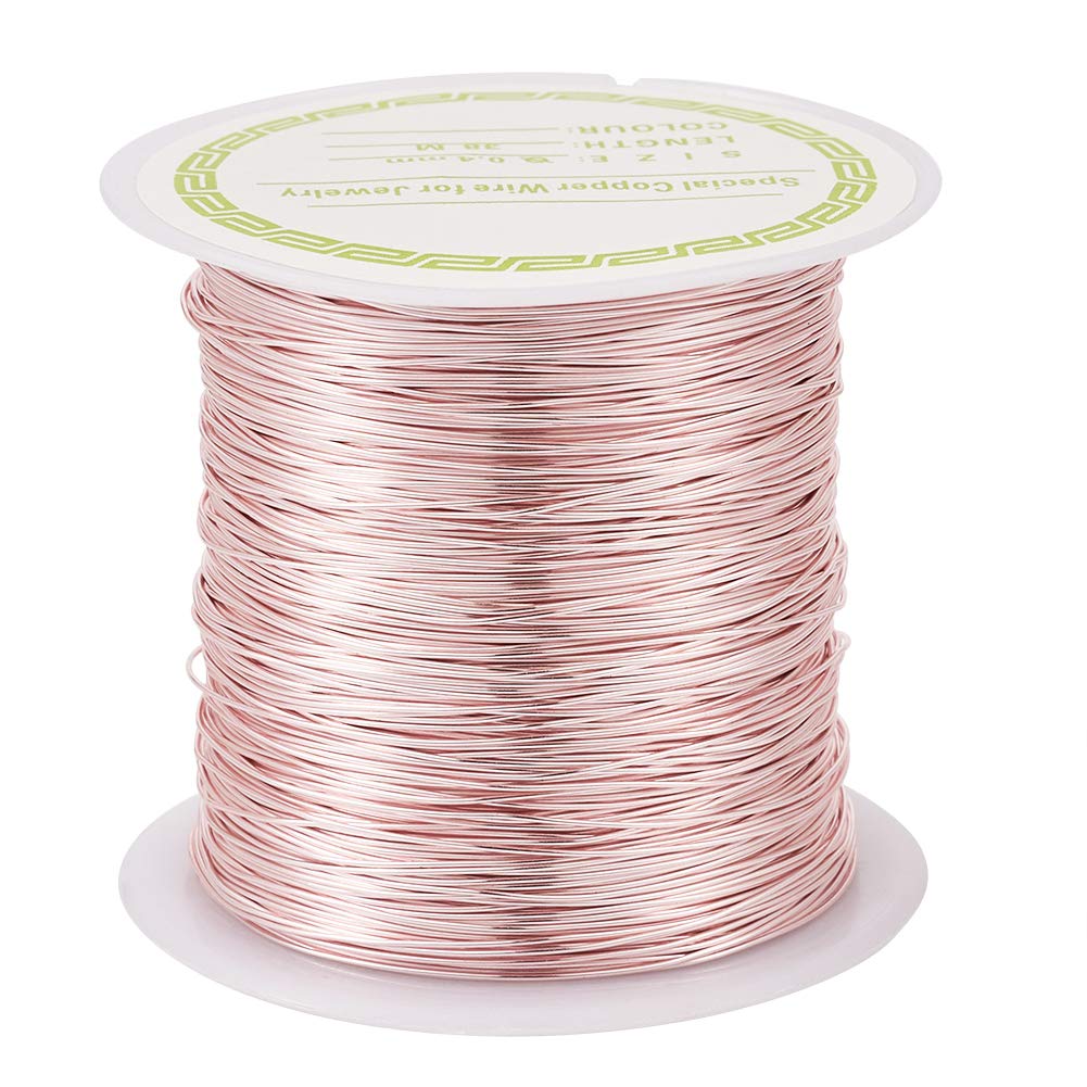 Craftdady 38M x 0.4mm Copper Wire Long Lasting Plated Rose Gold Tarnish Resistant Craft Wire For Sculpting Armature Jewellery Making