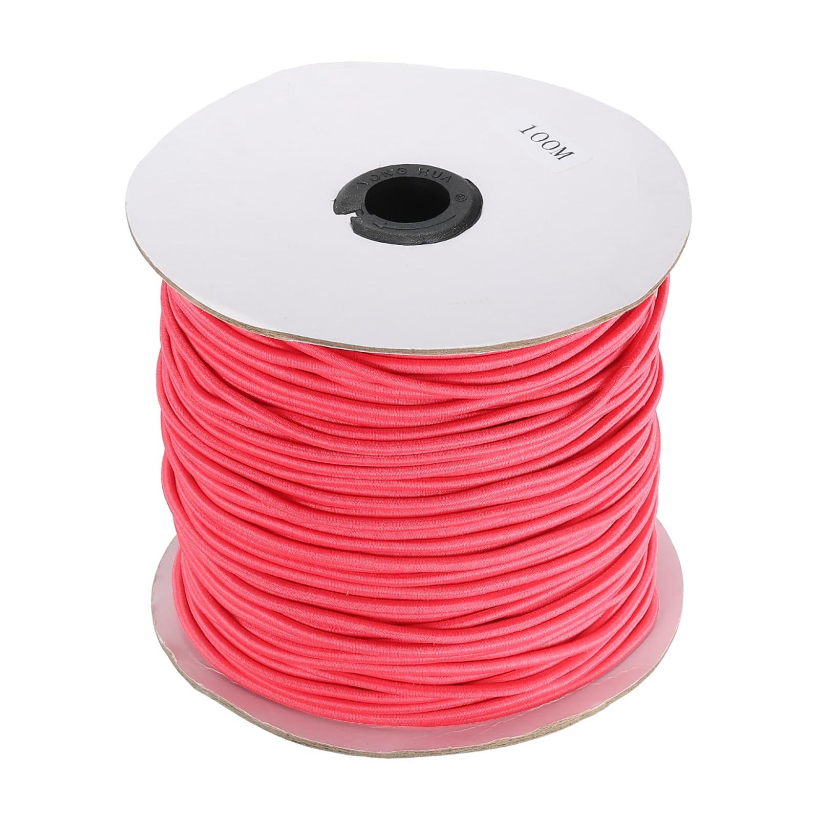 Rebower Elastic Cord Stretch String Heavy Rope 3mm 109 Yards Long Rubber Rope [for Sewing, Camping, DIY Craft, Bead Necklaces Making, Outdoor] - Rose Red
