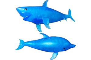 KAWAITE Squishy Shark Stress Balls Dolphin Stretch Ball (2 Pack) Stress Squish Ball, Sea Animal Shark Squishy Dolphin Stress Balls for Kids and Adults, Easter Basket Stuffers, Vase Filler and Home Decoration