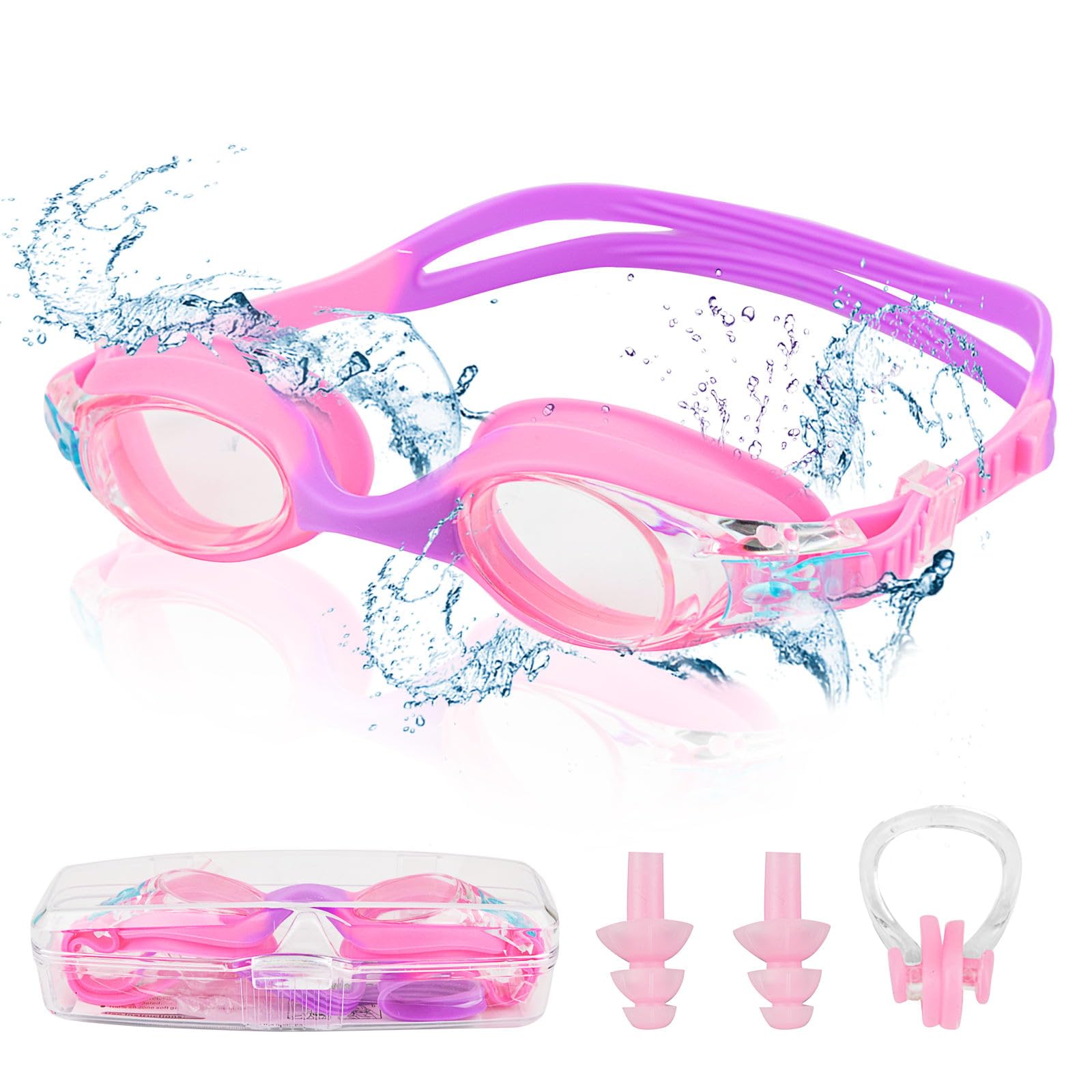 Mezere Kids Swimming Goggles Kids 6-14 Anti Fog Swim Goggles No Leaking Girls Swimming Goggles UV Protection Childrens Goggle Swim Glasses