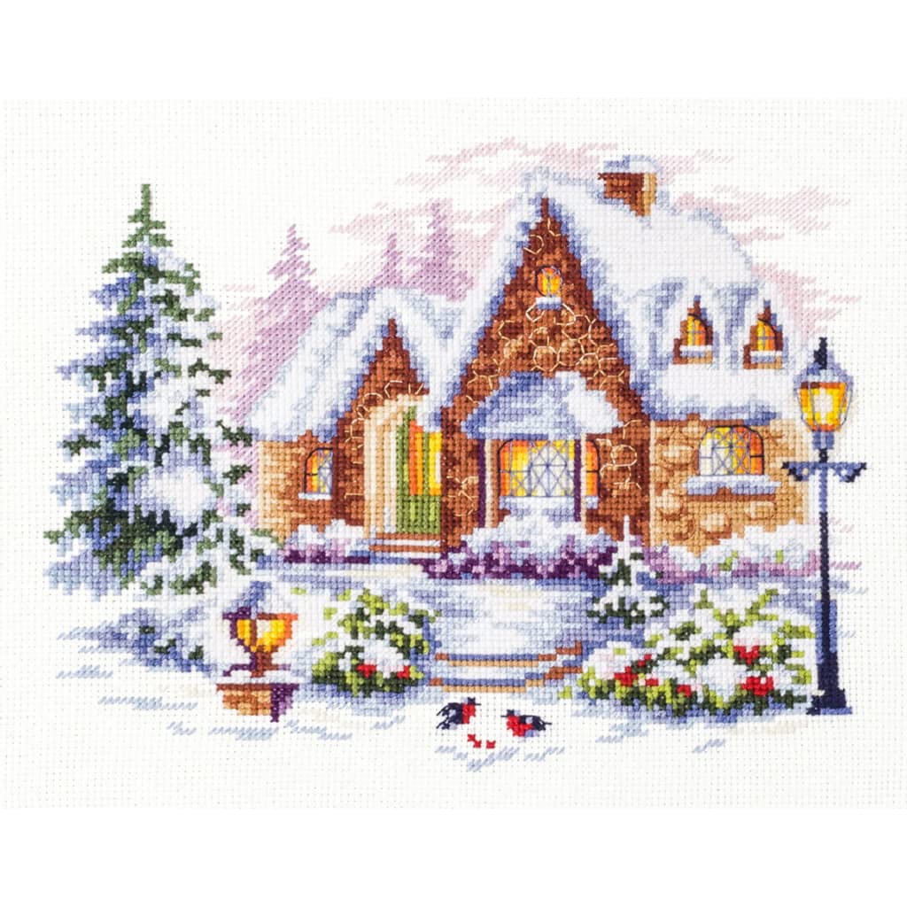 Magic needle 110-041 ZW Winterhaus Counted Cross Stitch Kit with Zweigart Edition Cotton Multi-Coloured 20 x 17 cm