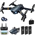 MOCVOO Drones with Camera for Adults, Foldable RC Quadcopter, Helicopter Toys, 1080P FPV Video Drone for Beginners, 2 Batteries, Carrying Case, One Key Start, Altitude Hold,Headless Mode,3D Flips