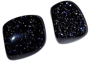 TOP-ROCK-SHOP 2pc Blue Goldstone Medium Tumbled & Polished Healing Crystal Gemstone Specimen