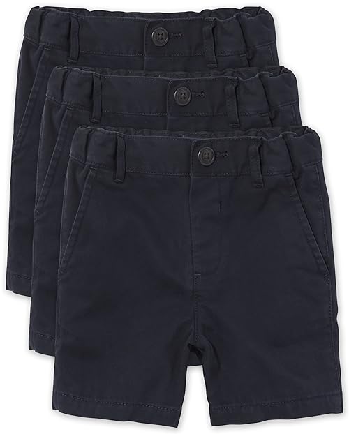 The Children's Place Baby Boys and Toddler Stretch Chino Shorts, New Navy 3-Pack, 5T US