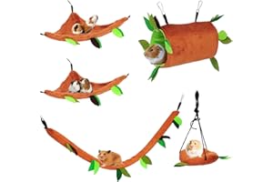 ISMARTEN Hamster Guinea Pig Hammock, Small Animal Hanging Hammock Warm Bed House Hamster Guinea Pig Rat Cage Accessories Toys