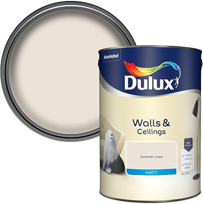 Dulux Walls and Ceilings Matt Emulsion Paint Summer Linen 5 Liters