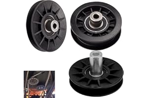 ZHIXING 532407287 532194326 V-Groove Idler Pulley and 532194327 Flat Idler Pulley Set Compatible with Husqvarna Craftsman Sna-pper Poulan Jonsered Mower LTH1538 LGT2554 917287220 194326 194327 407287