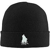 famliihw Fish Embroidery Beanie Hat Winter Warm Knit Cuffed Skull Cap for Women Men