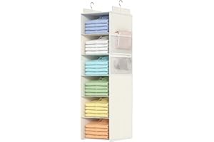 ALLTIDYUP Extra Deep Hanging Closet Organizer with Shelves and Oversized Mesh Pockets, Heavy-Duty Structure, No Deformation, 