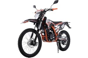 X-PRO Knight DLX 250 Dirt Bike Zongshen Brand Engine with All Lights and 5-Speed Manual Transmission, Electric/Kick Start! Big 21"/18" Wheels! (Orange)